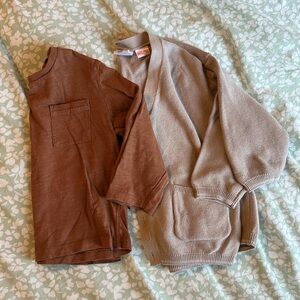 Zara top and cardigan bundle
